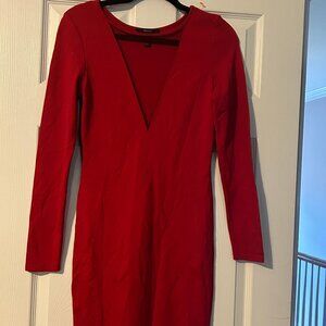 Forever 21 Red Long Sleeve Bodycon Dress – Size M